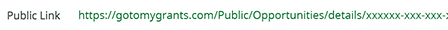 Grant Opportunity Public Link