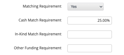 Matching Requirement