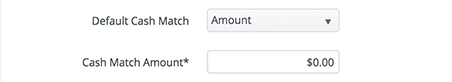 Default Cash Amount