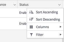 Column Menu